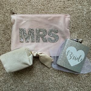 Wedding - Mrs Pouch, Bride Flask, Bridal Emergency Kit